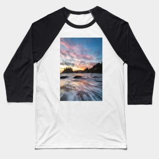 Sunset at a Rocky California Beach Baseball T-Shirt